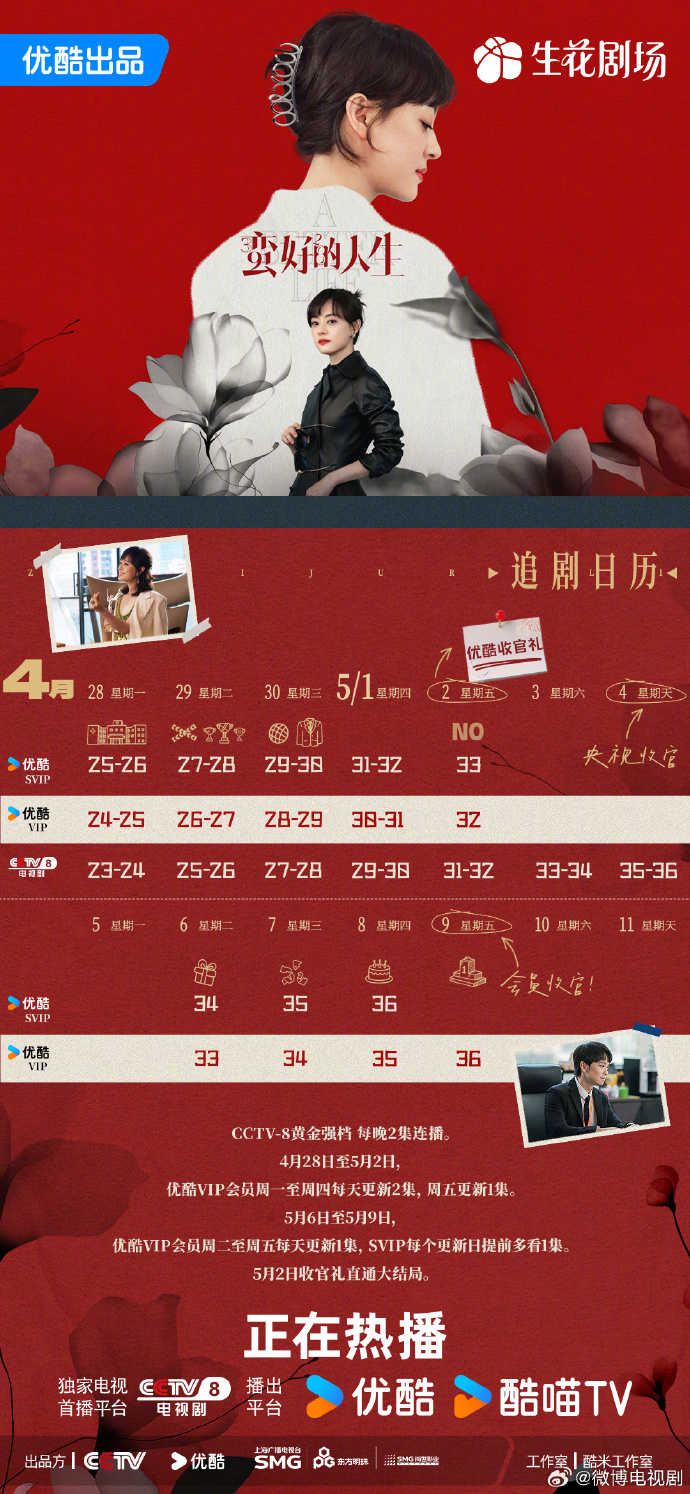 「蛮好的人生」热播正酣，追剧日历更新，每晚19:30开启观剧之旅